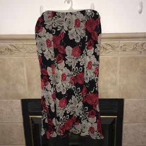Lane Bryant black and red floral skirt